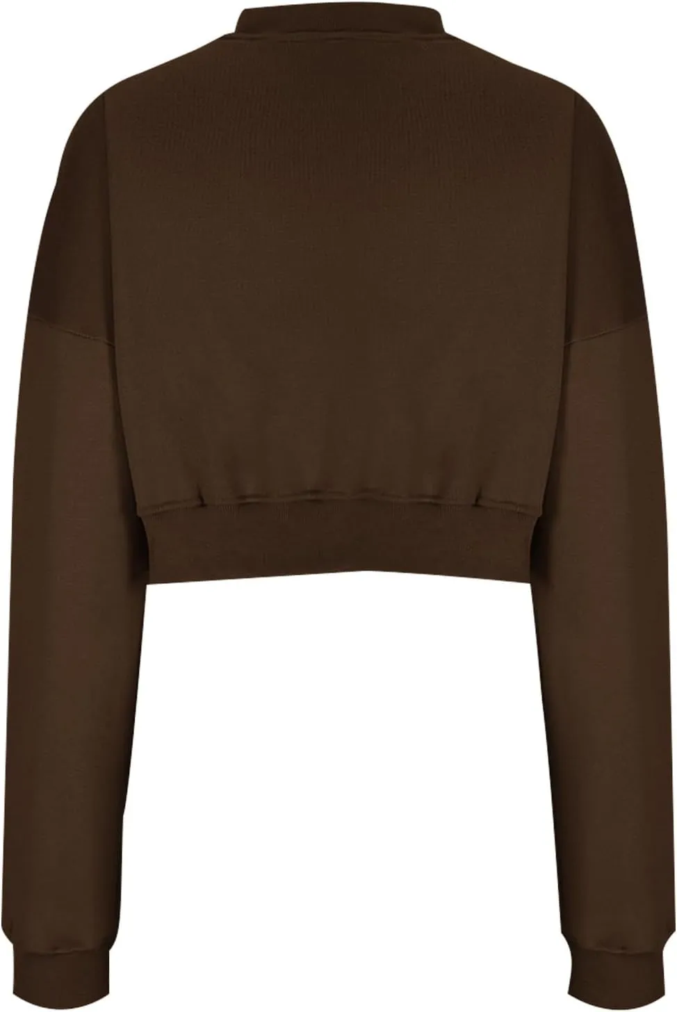 Women's Fleece Lined Sweatshirt Drop Shoulder Slouchy Cropped Tops Long Sleeve Crew Neck Pullover Fall Preppy Clothes