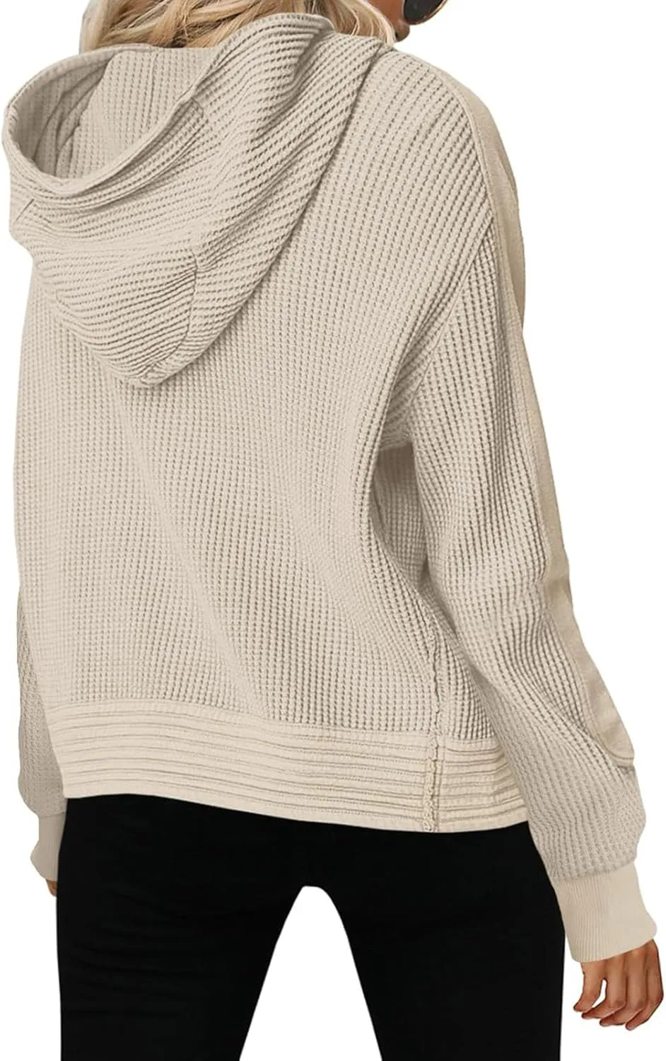 Womens Jacket Slouchy Short Jackets Casual Long Sleeve Shackets Waffle Knit Hoodies Zip Up Shirt