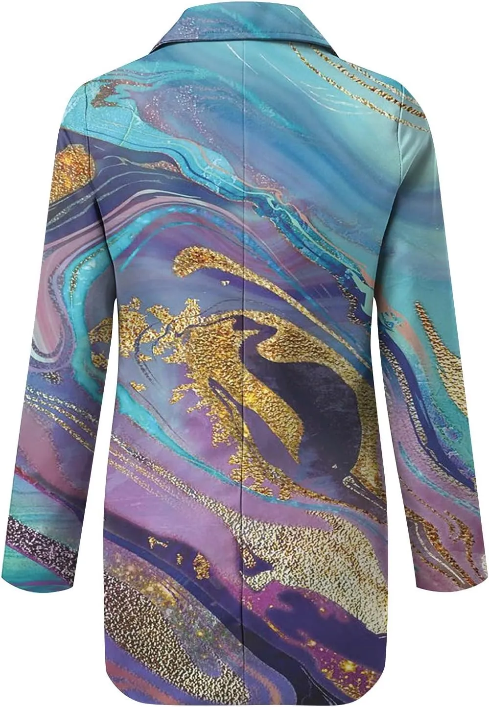 Womens Lapel Collar Button Blazer Open Front Floral Print Business Casual Suit Jackets