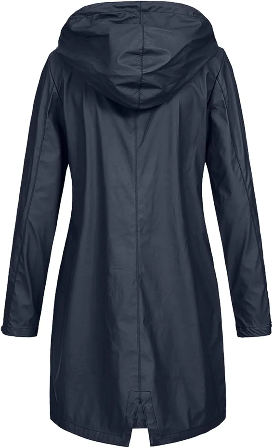 Womens Long Hooded Rain Jackets Outdoors Raincoat Windbreaker Waterproof Lightweight Outdoor Hooded Trench Coats Plus Size
