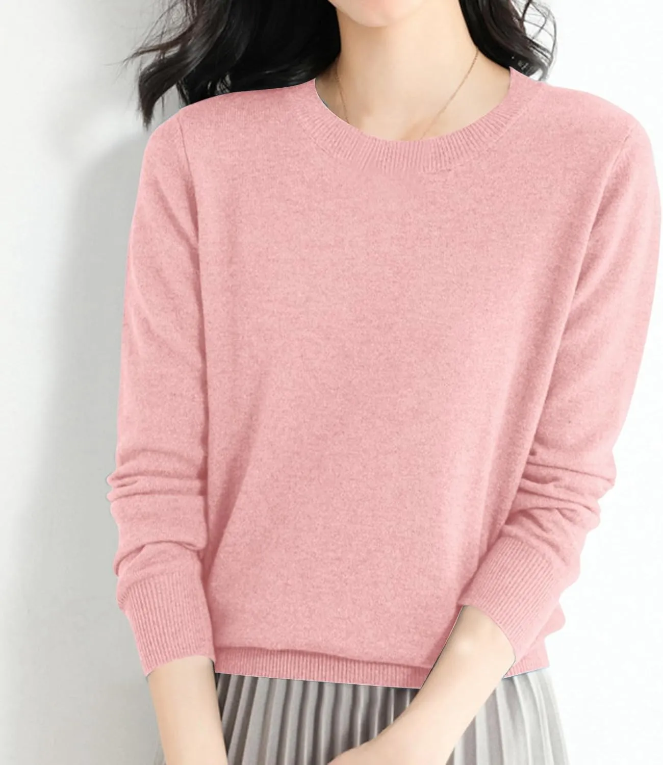 Women's Loose Pullover Sweaters 2024 Fall Winter Clothes Crew Neck Slouchy Long Sleeve Casual Knitted Tops