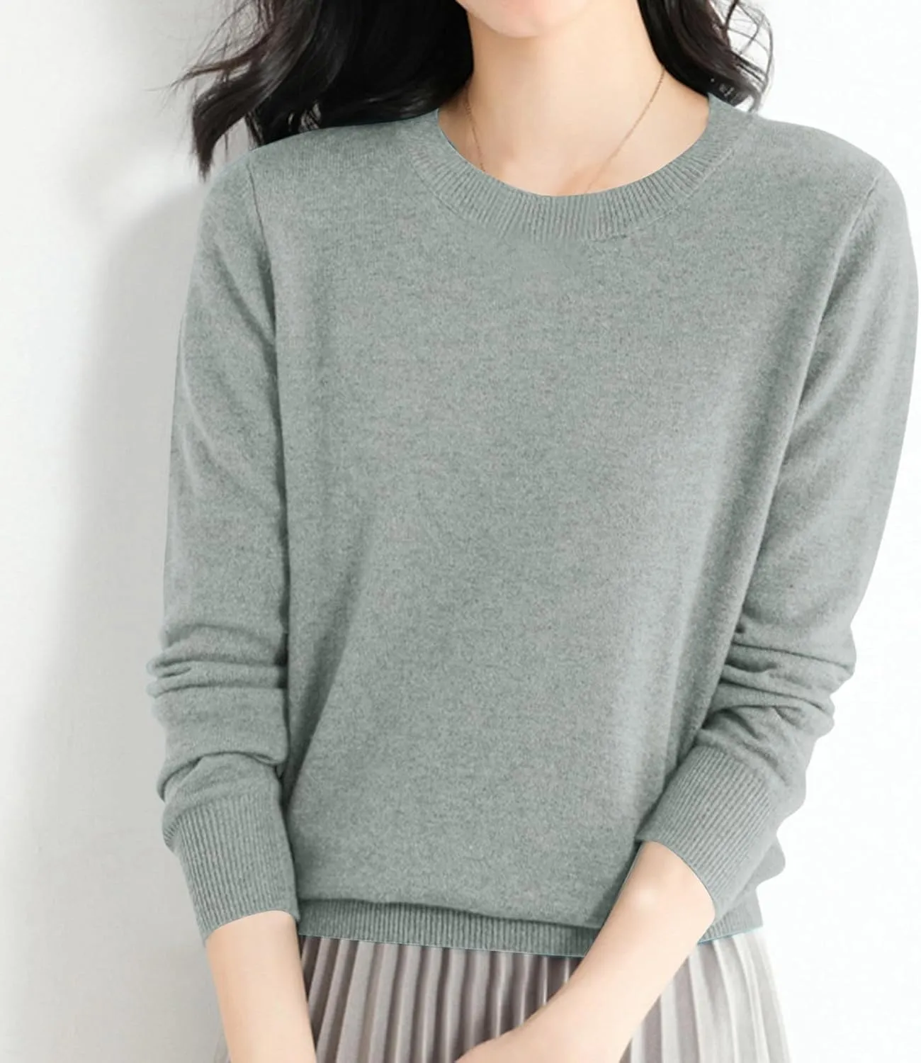 Women's Loose Pullover Sweaters 2024 Fall Winter Clothes Crew Neck Slouchy Long Sleeve Casual Knitted Tops