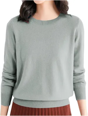 Women's Loose Pullover Sweaters 2024 Fall Winter Clothes Crew Neck Slouchy Long Sleeve Casual Knitted Tops