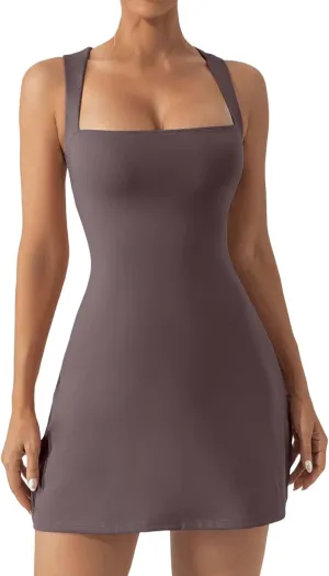 Womens Short Sleeve Maxi Dresses Casual Loose Swing Flared Dress Empire Waist Long Dresses with Pockets