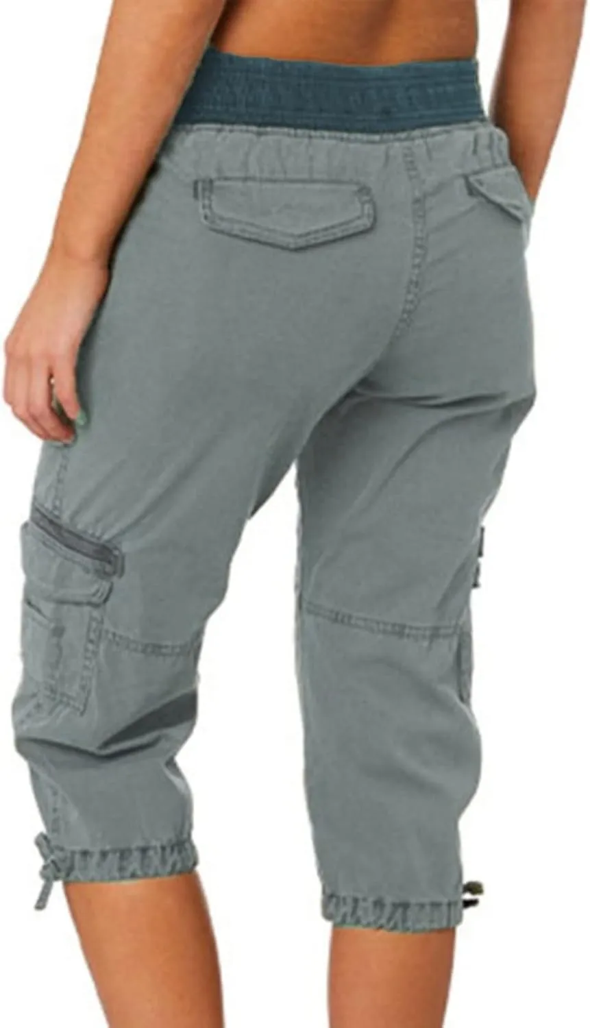 Womens Shorts Casual Cropped Pants Multiple Pockets Outdoor Hiking Quick Dry Athletic Shorts Overalls Thin Loose Cargo Shorts