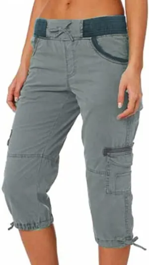 Womens Shorts Casual Cropped Pants Multiple Pockets Outdoor Hiking Quick Dry Athletic Shorts Overalls Thin Loose Cargo Shorts