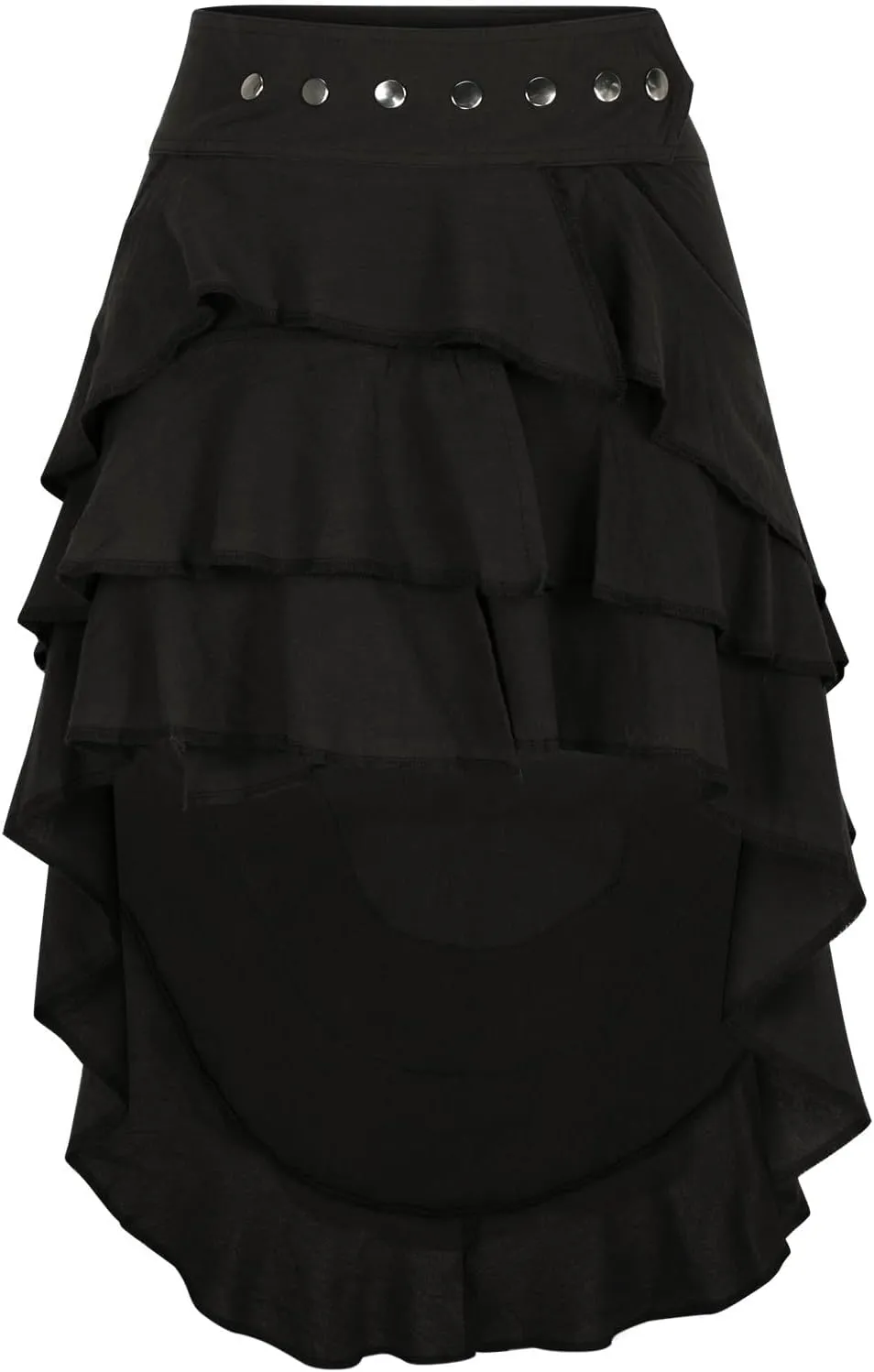 Womens Summer Beach Skirt Dressy Fashion Ruffle Pleated Layered Elastic High Waist Asymmetrical Hem Mini Skirts