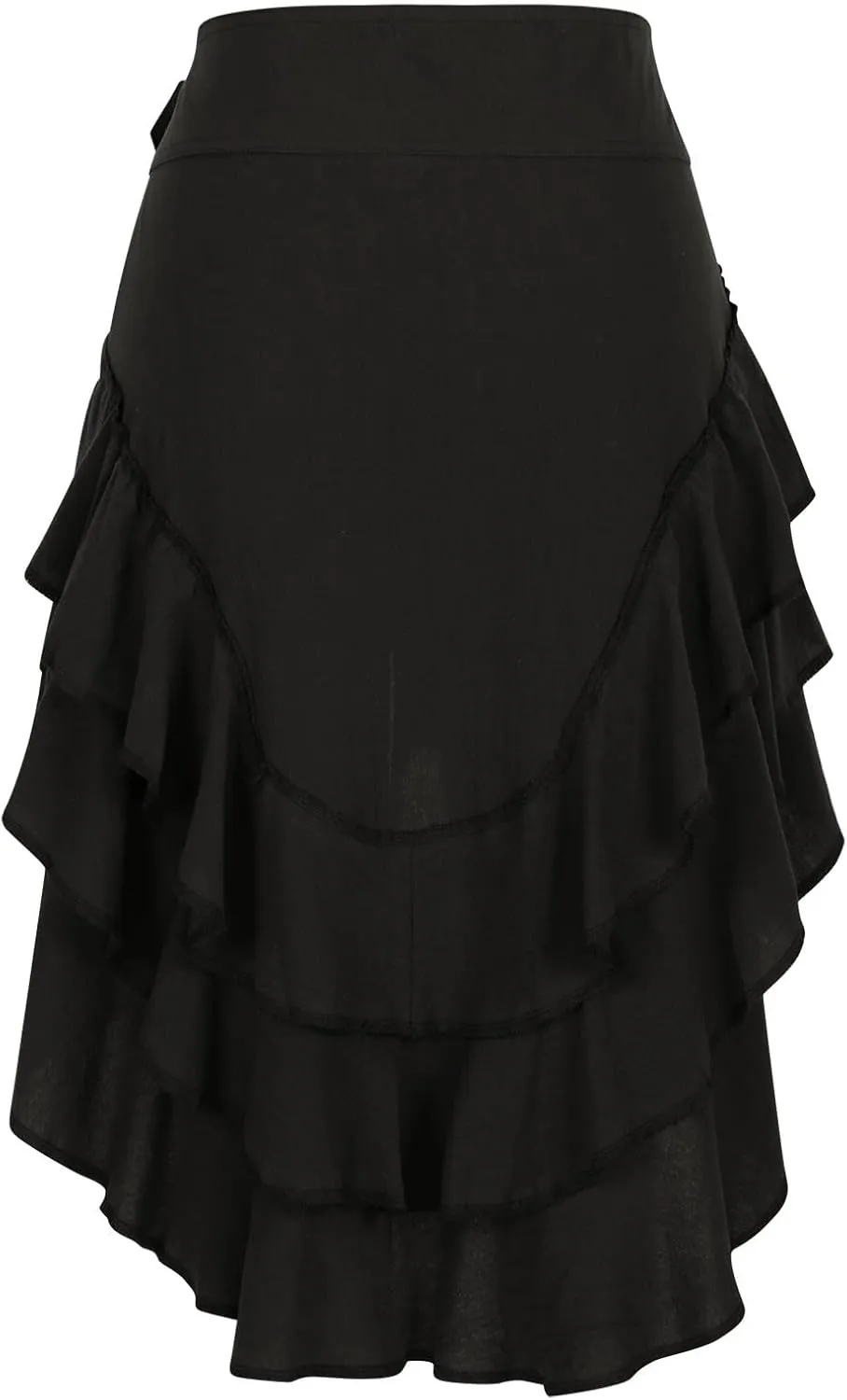 Womens Summer Beach Skirt Dressy Fashion Ruffle Pleated Layered Elastic High Waist Asymmetrical Hem Mini Skirts