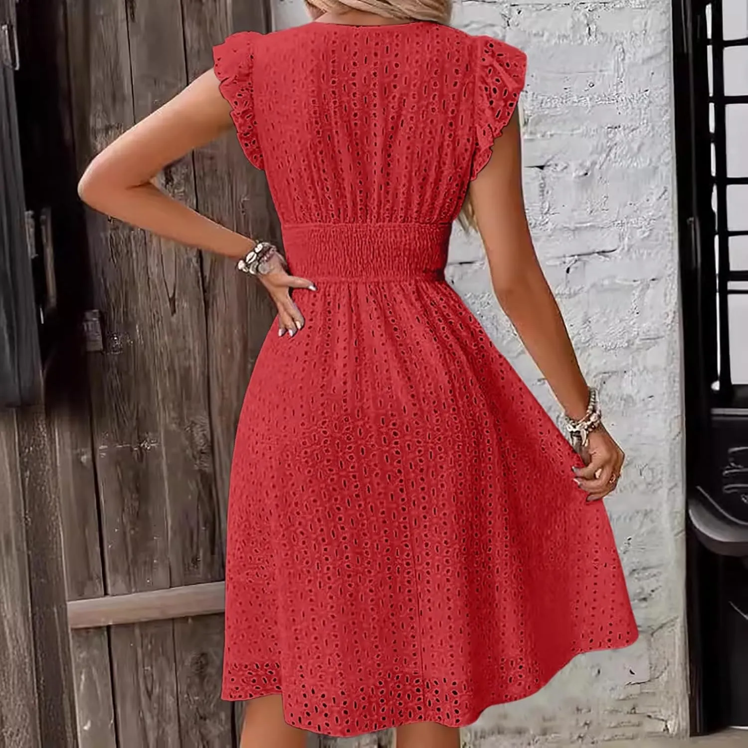 Womens Summer Dresses 2025 Sexy V Neck High Waist Beach Cover Ups Travel Vacation 2025 Summer Outfits Swing Flowy Skirt