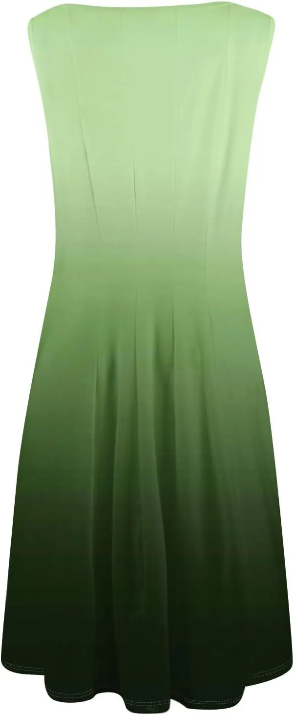 Women's Sundresses Tank Top Dresses Summer Midi Dress Ruched Floral Dress Sleeveless Bohemian A Line Dresses with Pocket