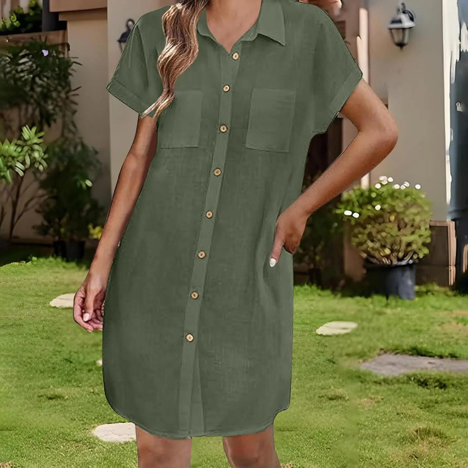 Womens Swim Cover up 2025 Summer Button Down Shirt Mini Dress Cotton Gauze Tops Kimono Bathing Suit Beach Coverups