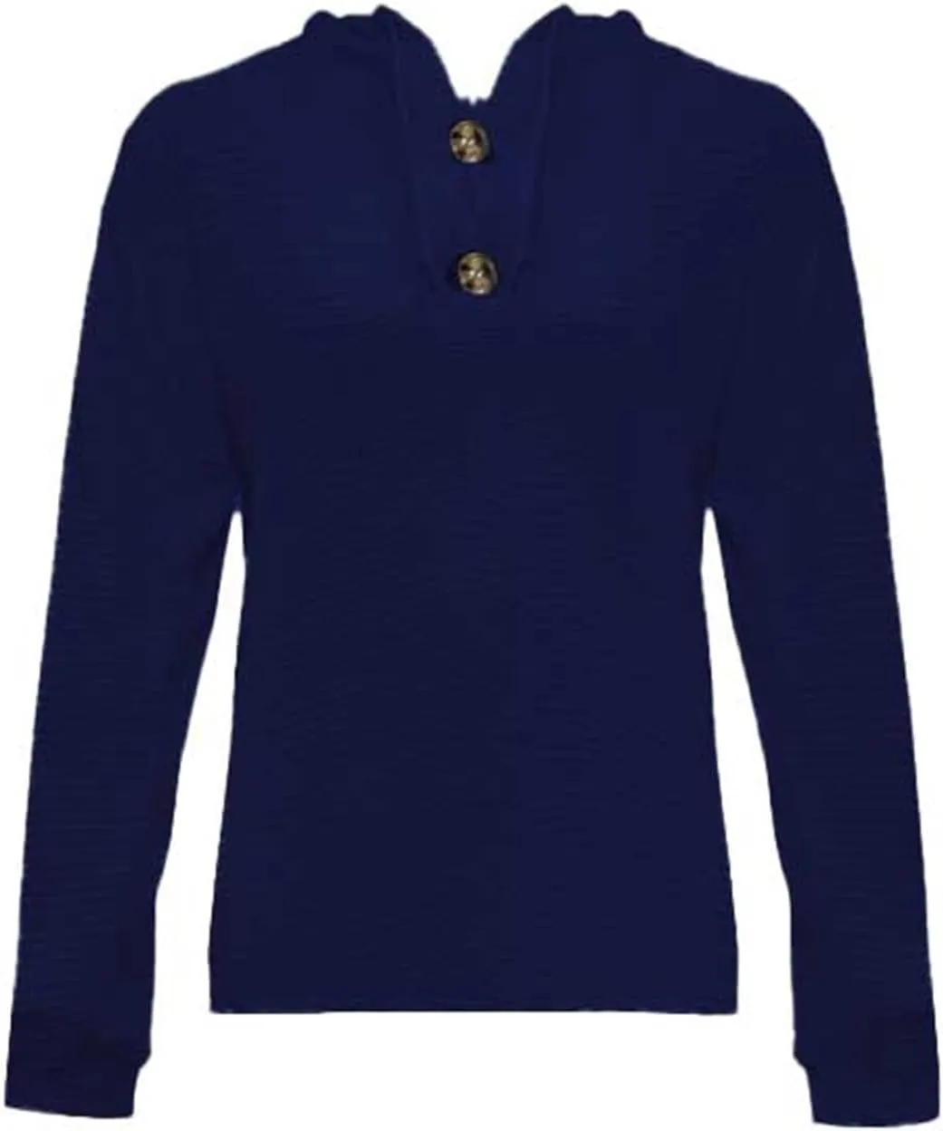 Womens Waffle Sweater Autumn Casual Solid Drawstring Hooded Button Up Slouchy Hoodies Loose Knitted Long Sleeve Tops