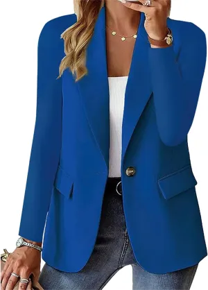 Women's Work Office Blazer Casual Long Sleeve Lapel Open Front Suit Jacket Work Blazer Elegant Clothes with Pockets