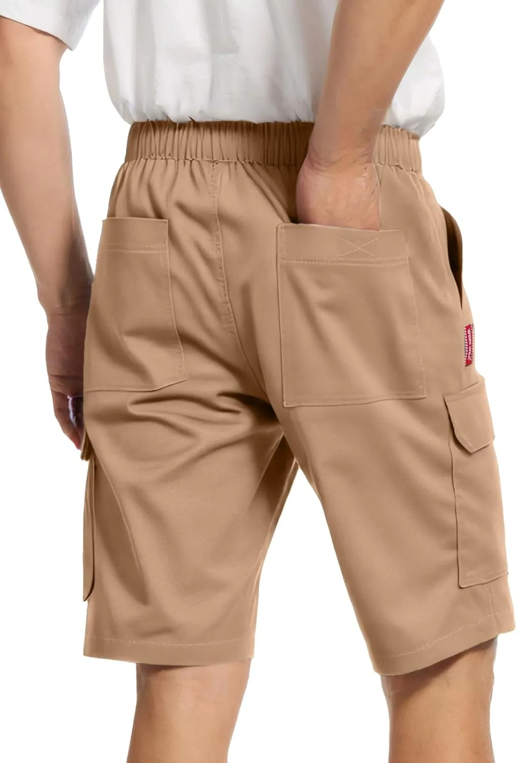 WORK IDEA Men's Cargo Shorts Cotton Drawstring Stretch Short Relaxed Fit