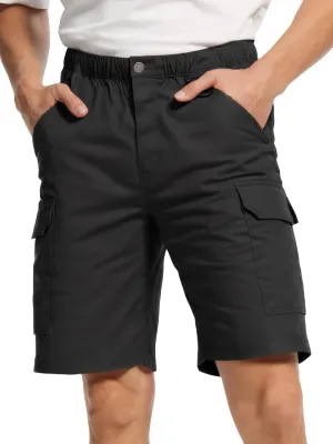 WORK IDEA Men's Cargo Shorts Cotton Drawstring Stretch Short Relaxed Fit