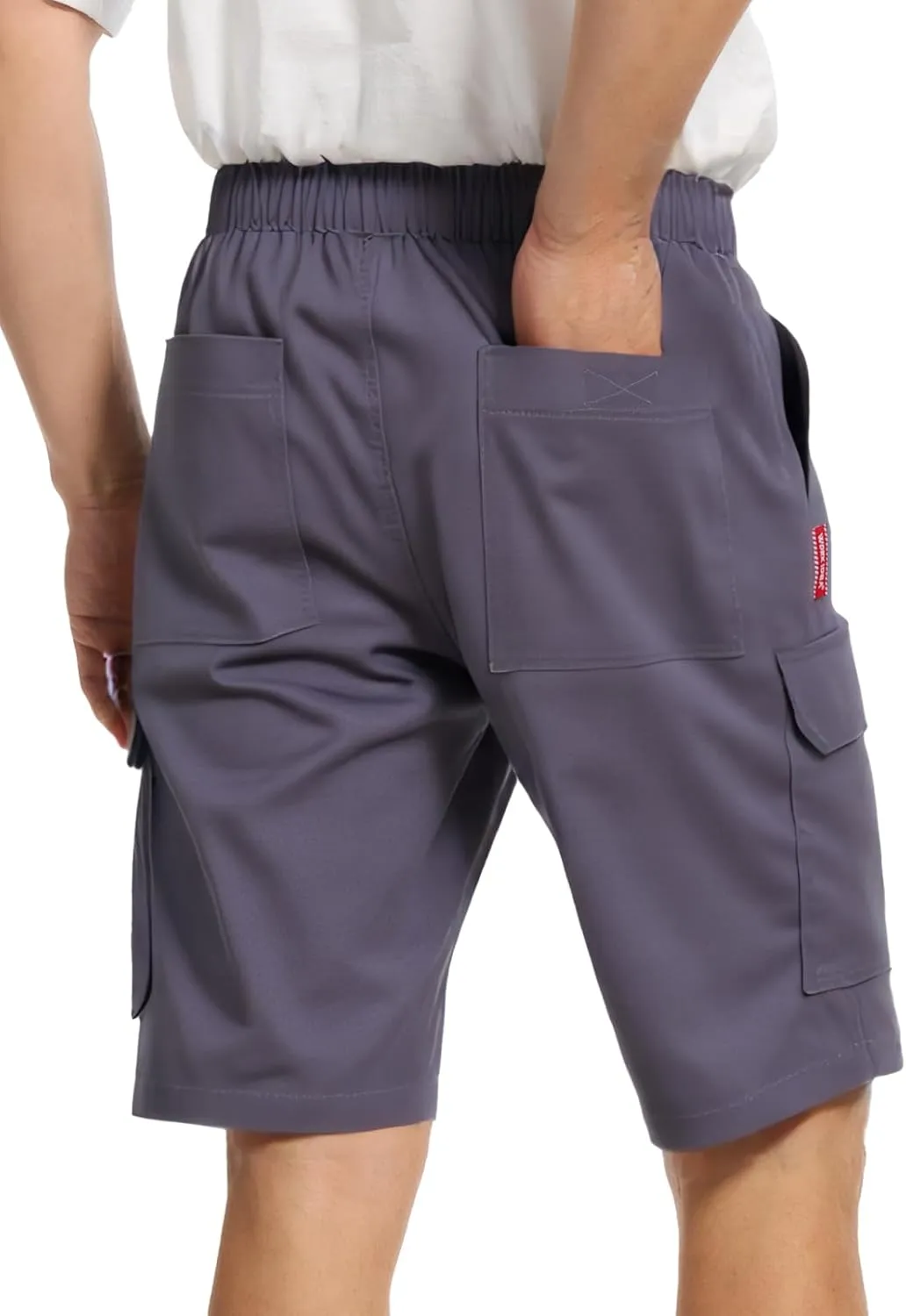 WORK IDEA Men's Cargo Shorts Cotton Drawstring Stretch Short Relaxed Fit