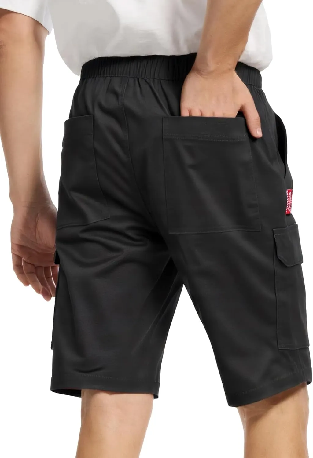 WORK IDEA Men's Cargo Shorts Cotton Drawstring Stretch Short Relaxed Fit