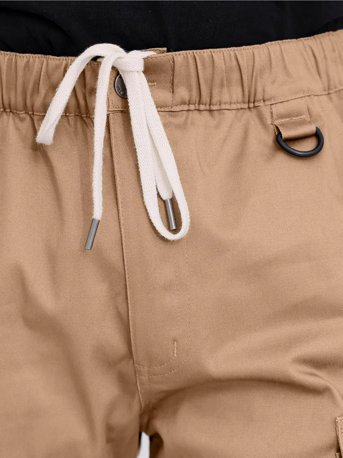 WORK IDEA Men's Cargo Shorts Cotton Drawstring Stretch Short Relaxed Fit