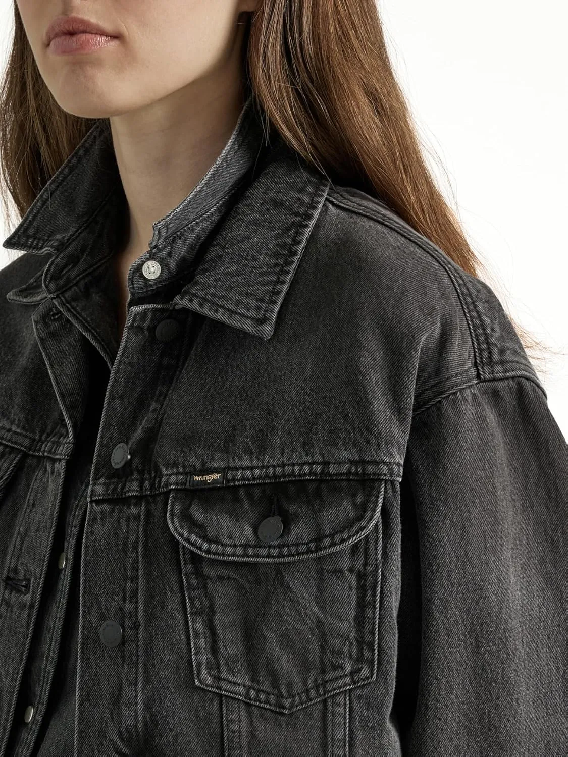 Wrangler Women's Relaxed Fit Girlfriend Denim Jacket