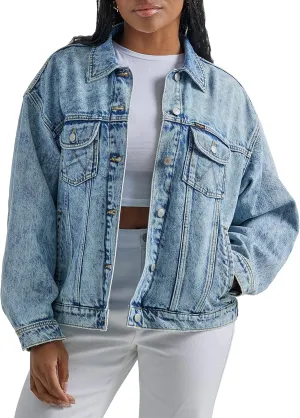 Wrangler Women's Relaxed Fit Girlfriend Denim Jacket