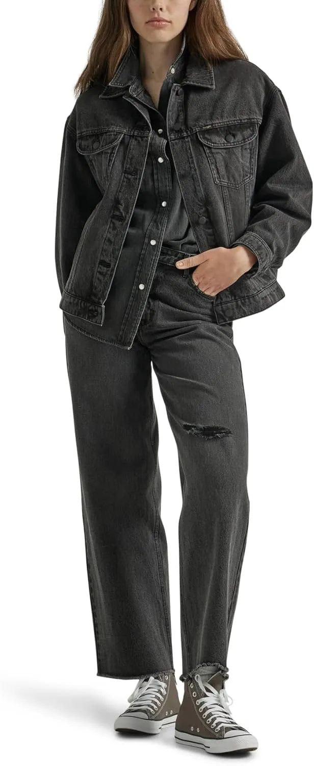 Wrangler Women's Relaxed Fit Girlfriend Denim Jacket