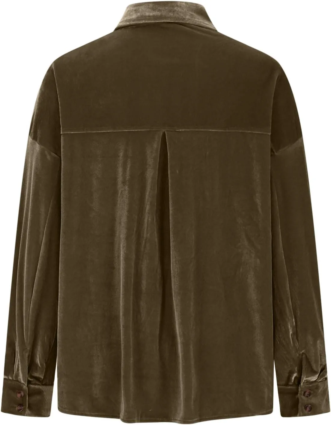 Xiaojmake Womens Oversized Velvet Blazer Jacket Spring Long Sleeve V Neck T Shirts with Pocket Button Down Office Work Blouse