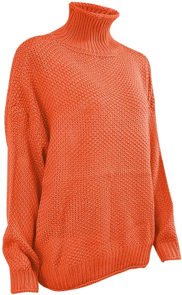 XUETON Womens Oversized Turtleneck Sweater Batwing Long Sleeve Casual Lightweight Loose Chunky Knit Pullover Knit Jumper Tops