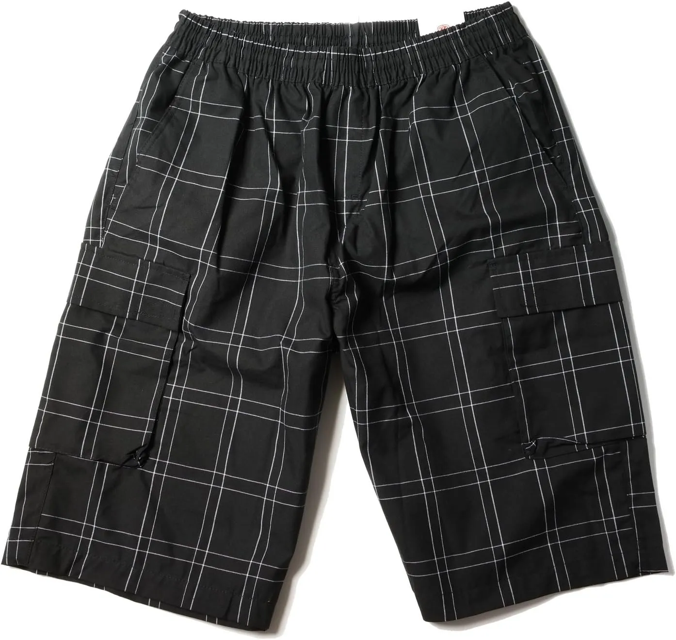 YAGO Men's Elastic Waist Drawstring Relaxed Fit Plaid Cargo Shorts S-5XL