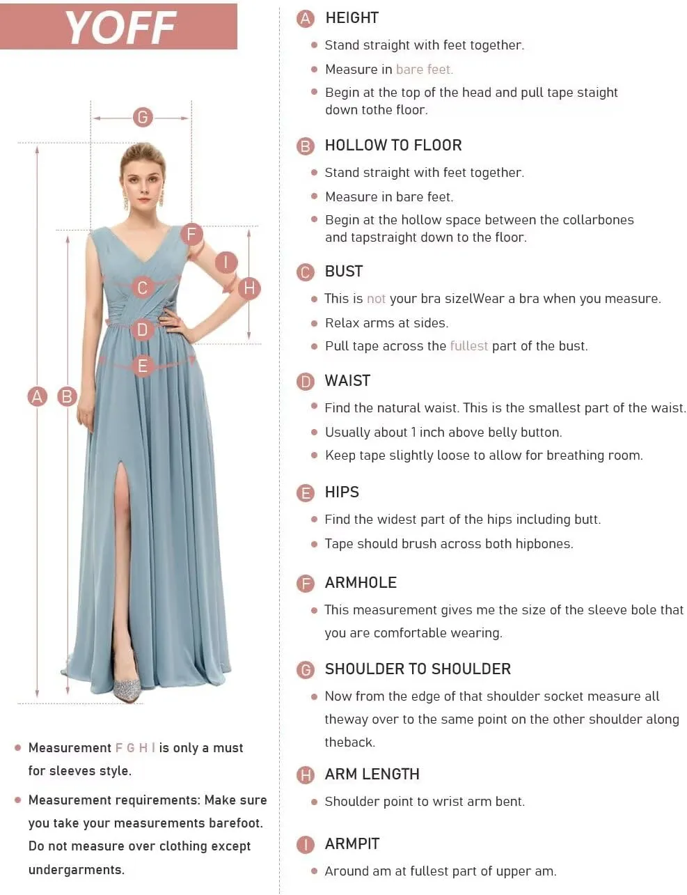YOFF One Shoulder Satin Bridesmaid Dress with Slit Long Bodycon Formal Prom Dresses YO013