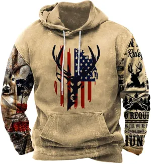 Zeiyignr Men's Western Aztec Sweatshirts, Ethnic Print Graphic Patchwork Hoodies Slim Casual Pullover Tops with Drawstring